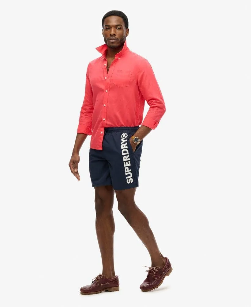 Superdry Men's Sport Graphic 17 Swim Shorts, Nautical Navy