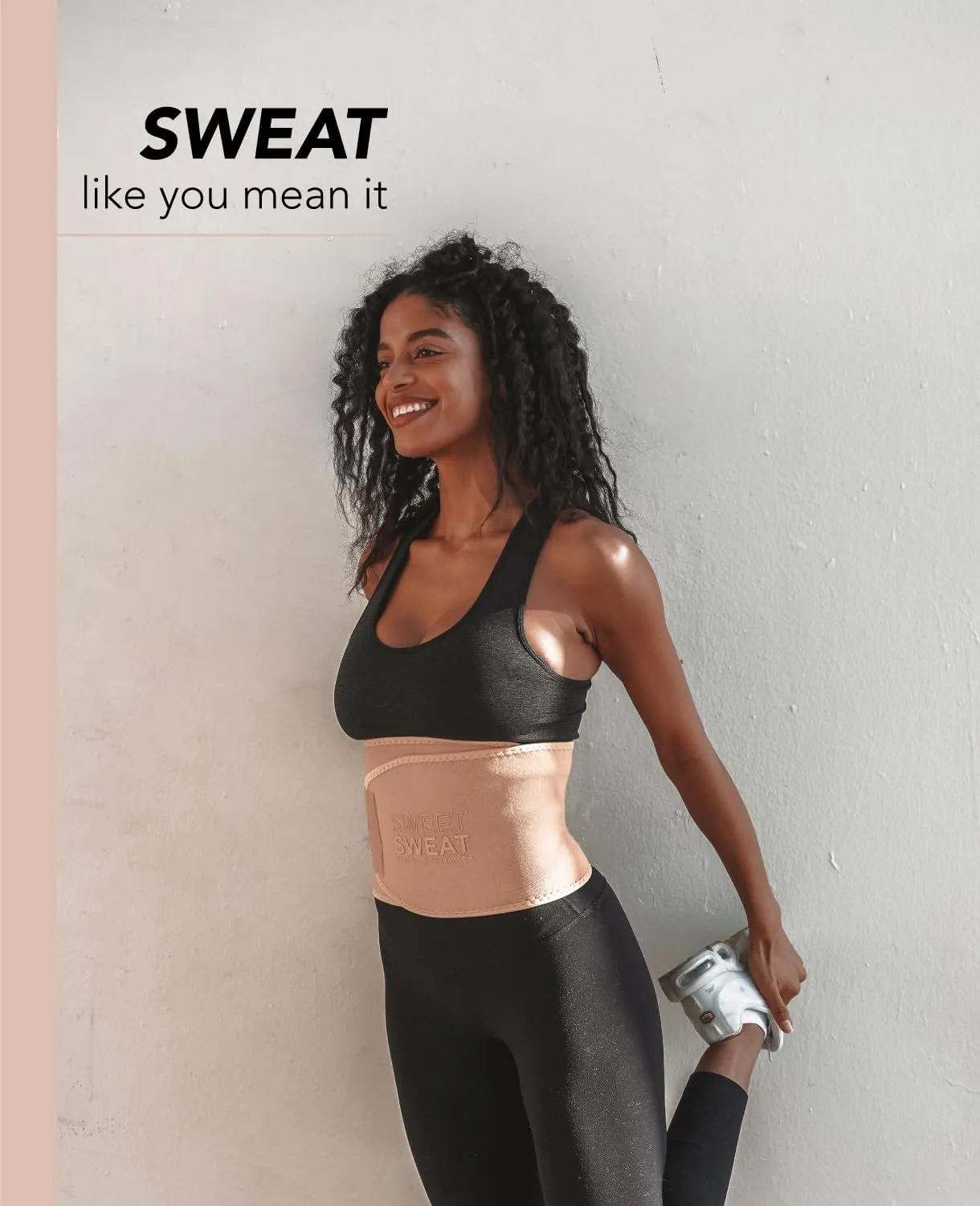 Sweet Sweat Waist Trimmer Toned Series - Premium Sweat Enhancing Fitness Belt for Women & Men - 5 Adjustable Sizes
