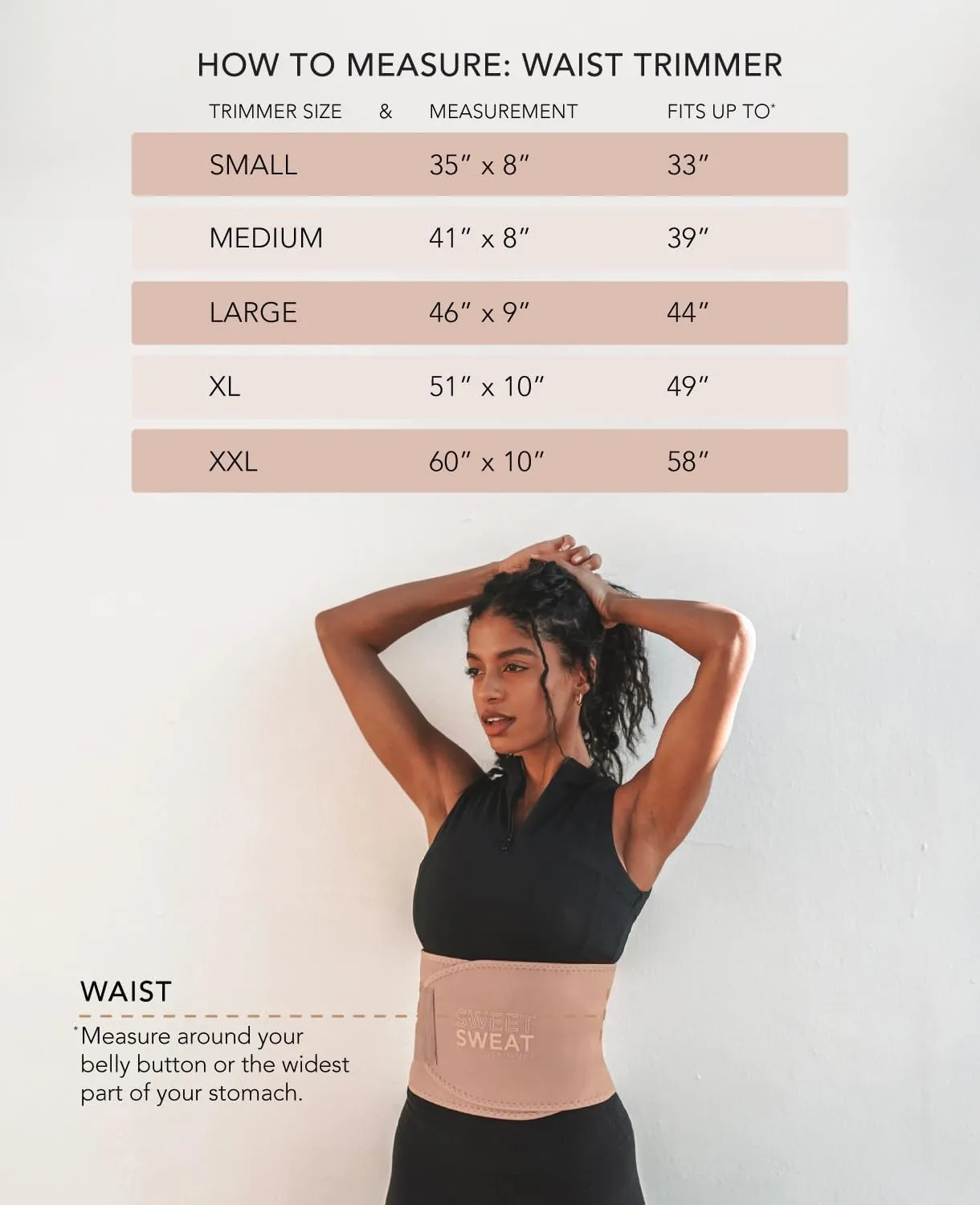 Sweet Sweat Waist Trimmer Toned Series - Premium Sweat Enhancing Fitness Belt for Women & Men - 5 Adjustable Sizes