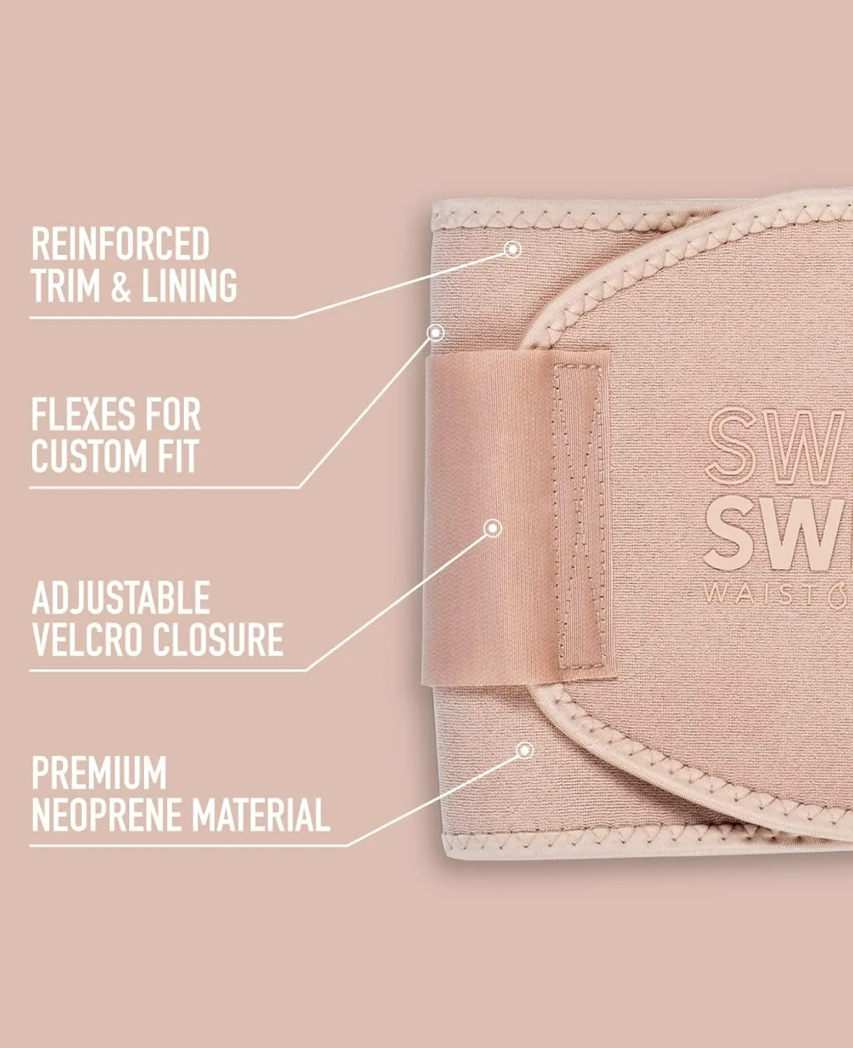 Sweet Sweat Waist Trimmer Toned Series - Premium Sweat Enhancing Fitness Belt for Women & Men - 5 Adjustable Sizes