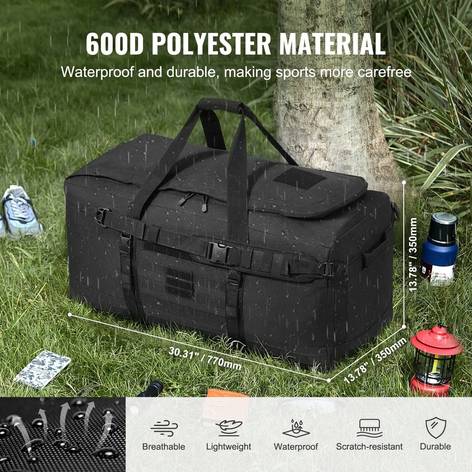 Tactical Duffle Bag 100L Duffle Bag with Molle Design