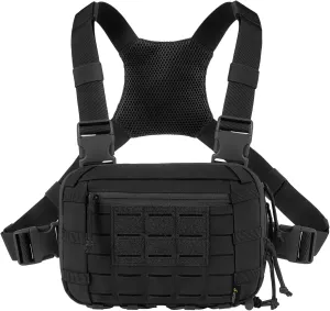 Tactical EDC Chest Bag 2L Utility Molle Chest Rig Pouch with CCW Compartment Adjustable Strap Outdoor