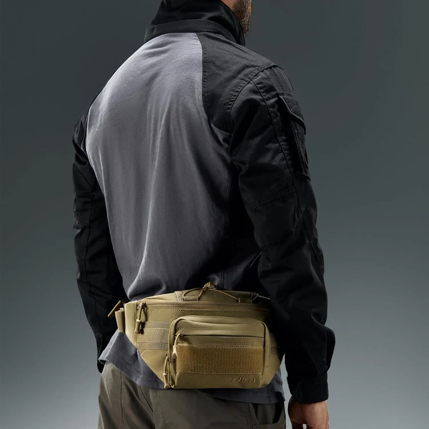 Tactical Fanny Pack Military Army Molle Edc Hip Waist Bag for Men Women 3.5L (Tan)