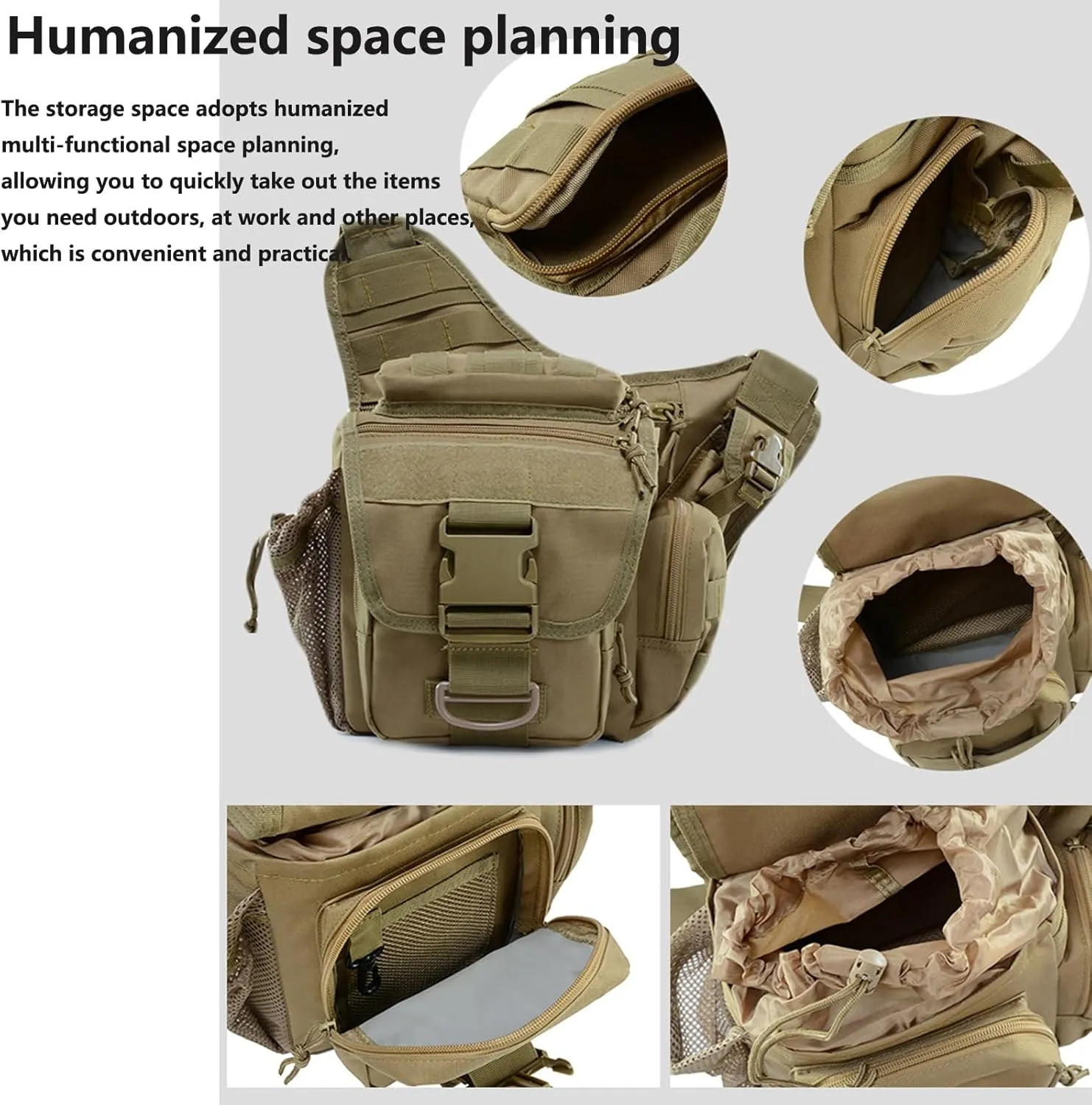 Tactical Messenger Bag Shoulder Bag Cross Body Bag Belt Sling Bags Laptop For Working Cycling Hunting Camping F
