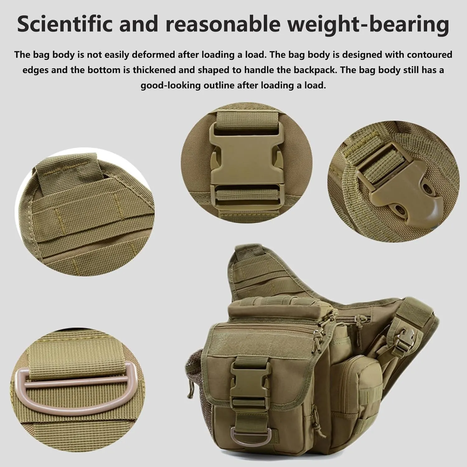 Tactical Messenger Bag Shoulder Bag Cross Body Bag Belt Sling Bags Laptop For Working Cycling Hunting Camping F