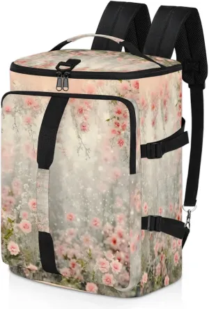 Tactical Sports Duffle Bag for Travel Waterproof Gym Bag with Shoe Compartment 48L Carry On Luggage for Men & Women 3-in-1 Durable Travel Luggage Romantic Small Flowers