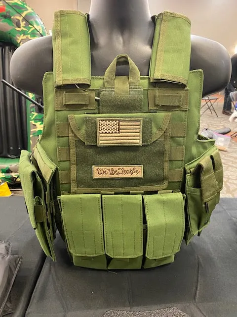 Tactical Vest Plate Carrier W/ 2 10x12 Curved Plates- BUNDLE