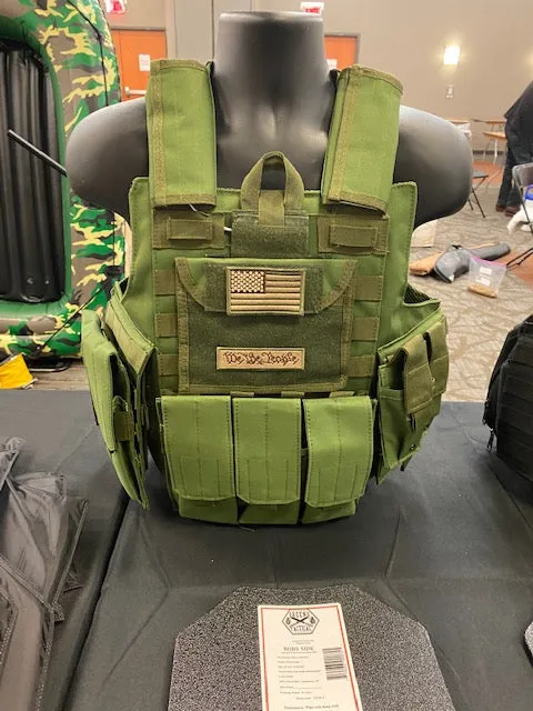 Tactical Vest Plate Carrier W/ 2 10x12 Curved Plates- BUNDLE