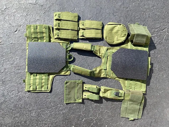 Tactical Vest Plate Carrier W/ 2 10x12 Curved Plates- BUNDLE