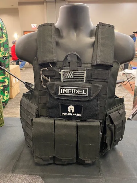 Tactical Vest Plate Carrier W/ 2 10x12 Curved Plates- BUNDLE