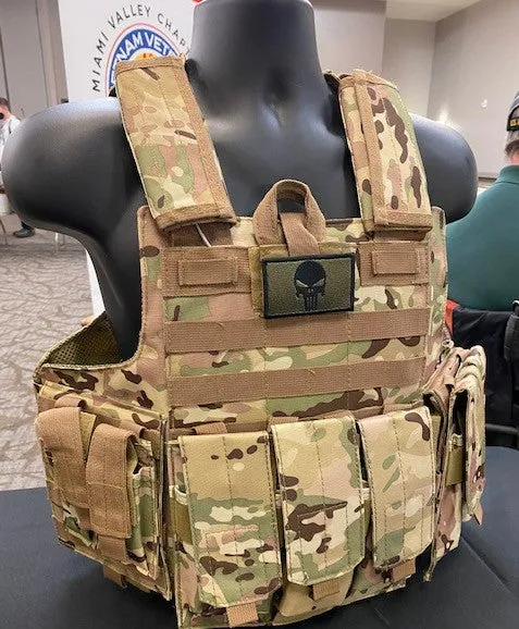 Tactical Vest Plate Carrier W/ 2 10x12 Curved Plates- BUNDLE