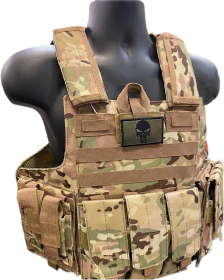 Tactical Vest Plate Carrier W/ 2 10x12 Curved Plates- BUNDLE