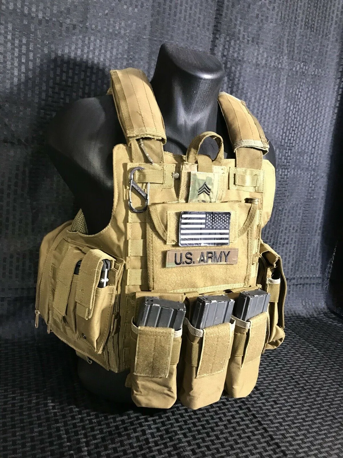 Tactical Vest Plate Carrier W/ 2 10x12 Curved Plates- BUNDLE