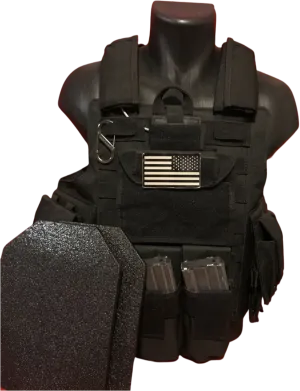 Tactical Vest Plate Carrier W/ 2 10x12 Curved Plates- BUNDLE