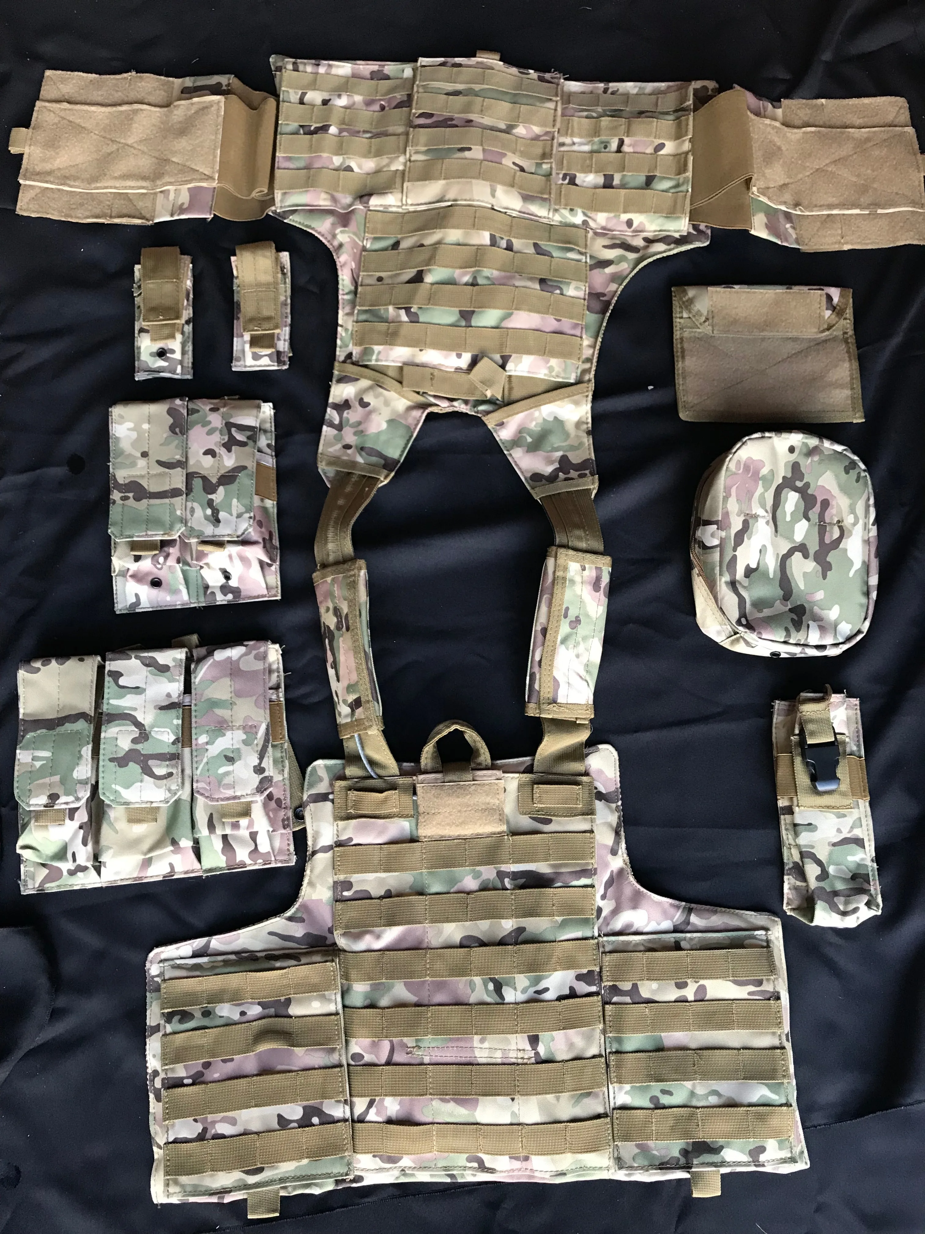 Tactical Vest Plate Carrier W/ 2 10x12 Curved Plates- BUNDLE