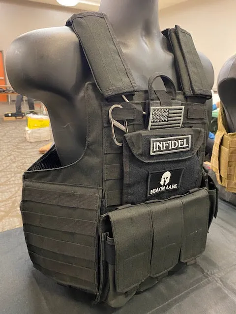 Tactical Vest Plate Carrier W/ 2 10x12 Curved Plates- BUNDLE