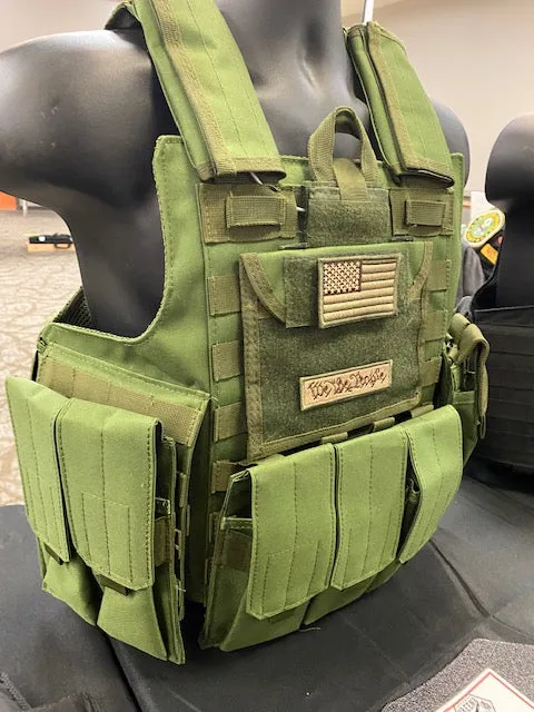 Tactical Vest Plate Carrier W/ 2 10x12 Curved Plates- BUNDLE
