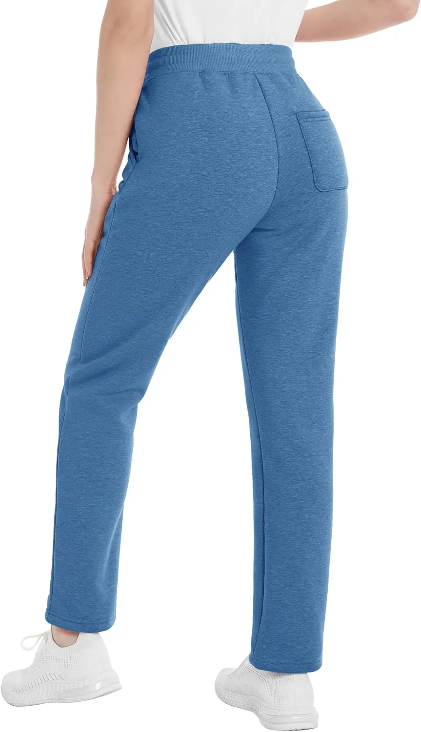 TACVASEN Women's Sherpa Lined Sweatpants Winter Warm Thick Fleece Pants with Pockets Thermal Cotton for Athletic Lounge