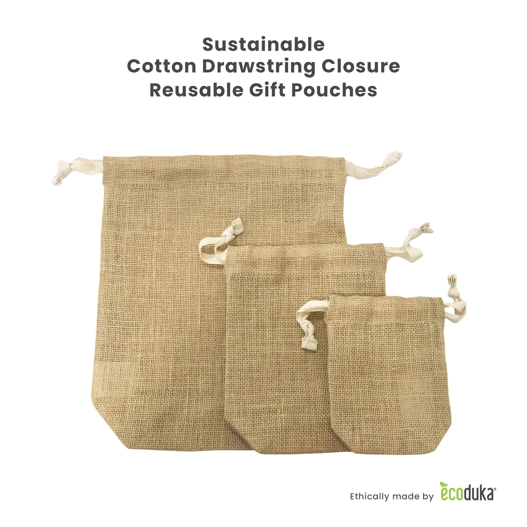 Tahiti Jute Drawstring Pouches