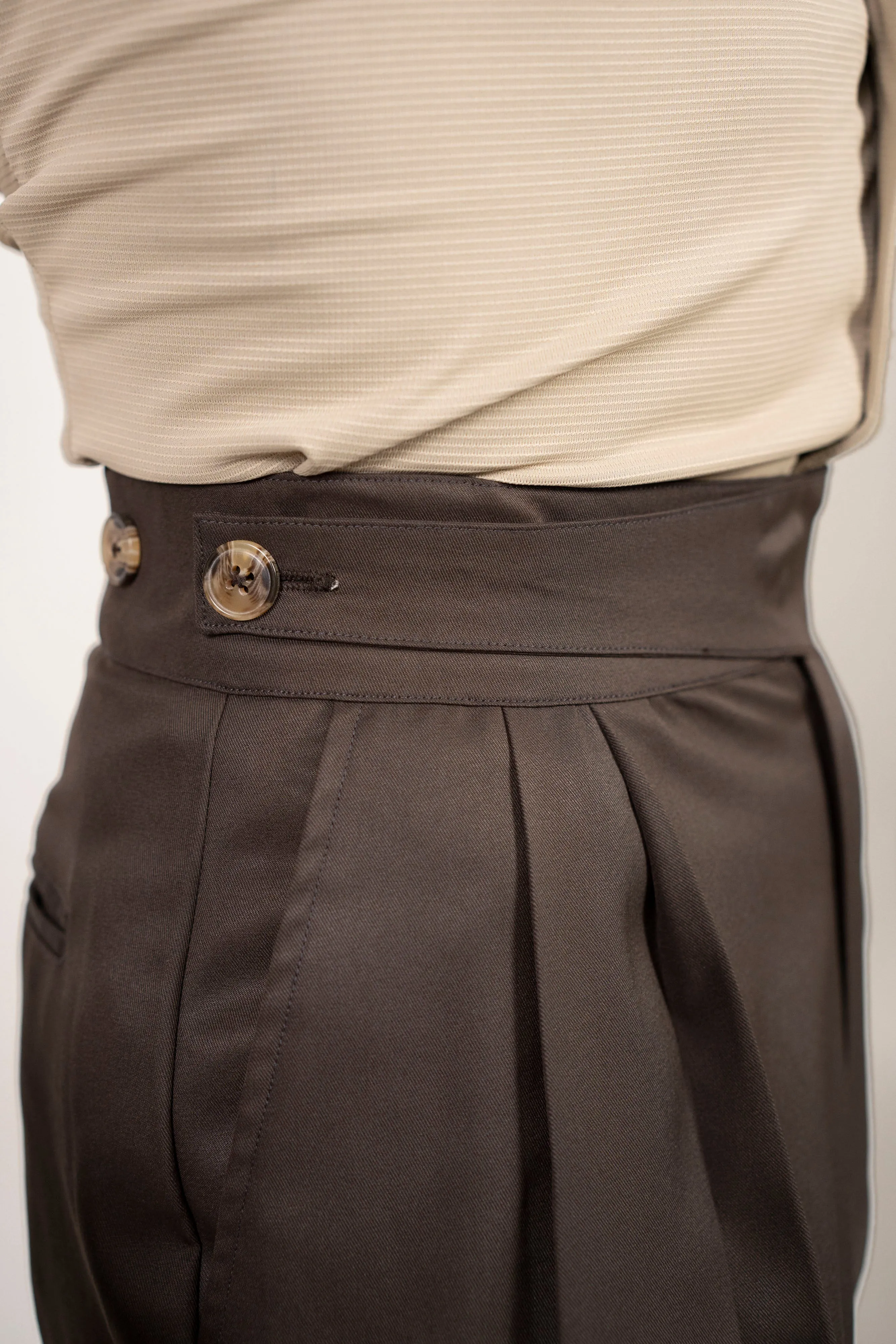 Tailored High Waist Adjustable Trousers