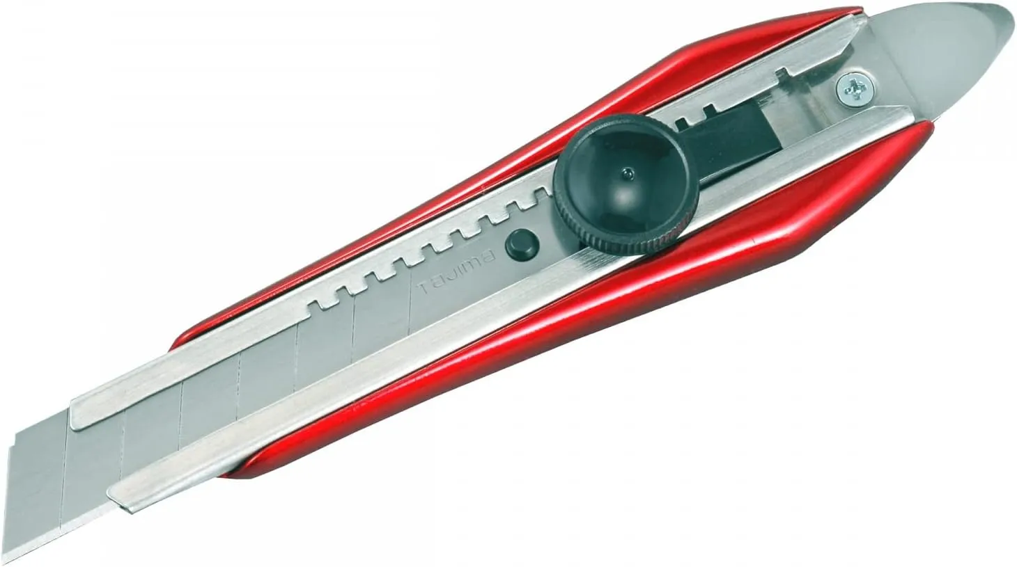 TAJIMA Utility Knives & Blades - 3/4" Aluminist FIN Snap Blade Box Cutter with Dial Lock & Razar Black Blade - AC-521R