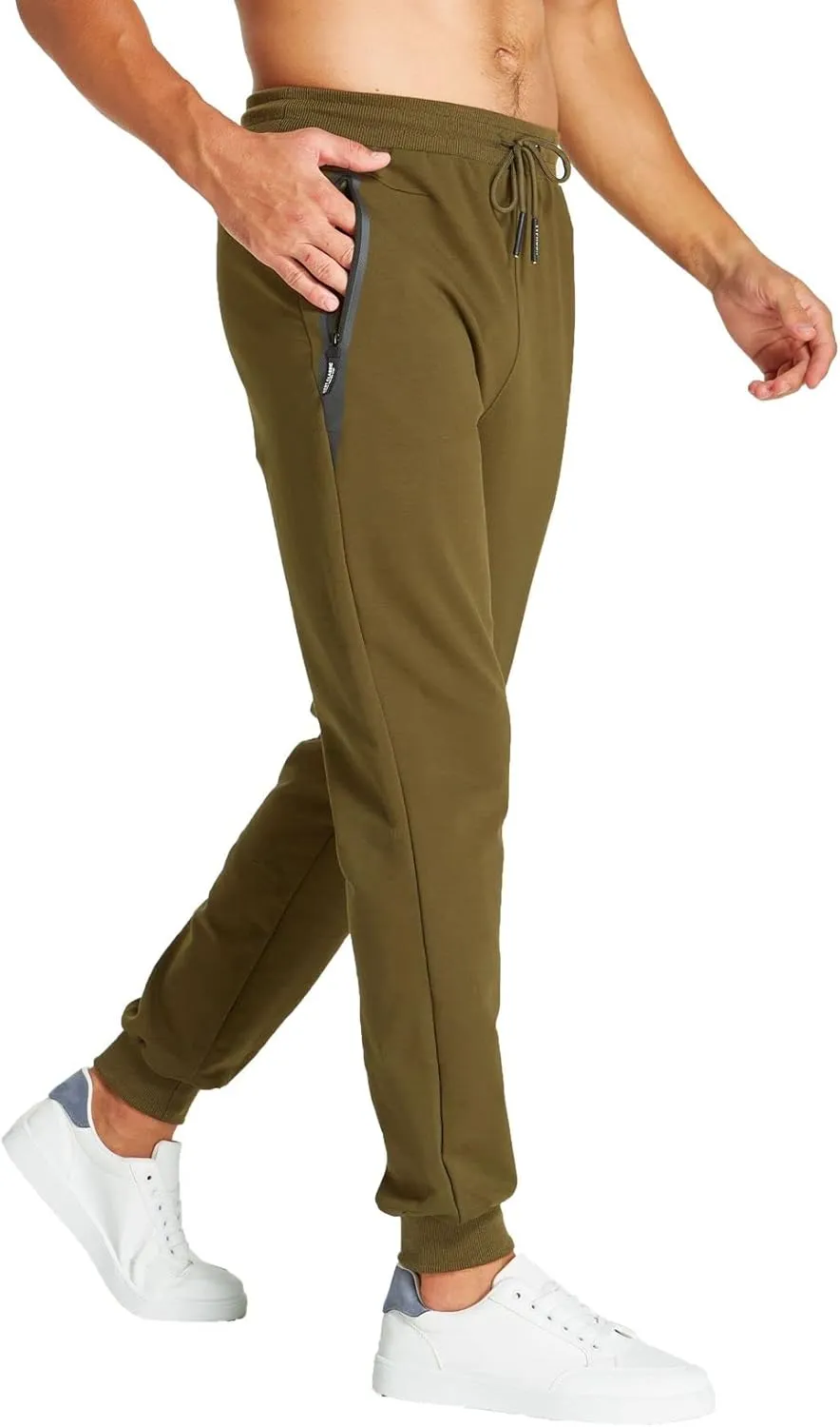 Tansozer Men's Lightweight Joggers Casual Slim Sweatpants Track Pants with Zipper Pockets