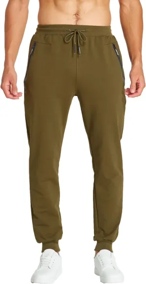 Tansozer Men's Lightweight Joggers Casual Slim Sweatpants Track Pants with Zipper Pockets
