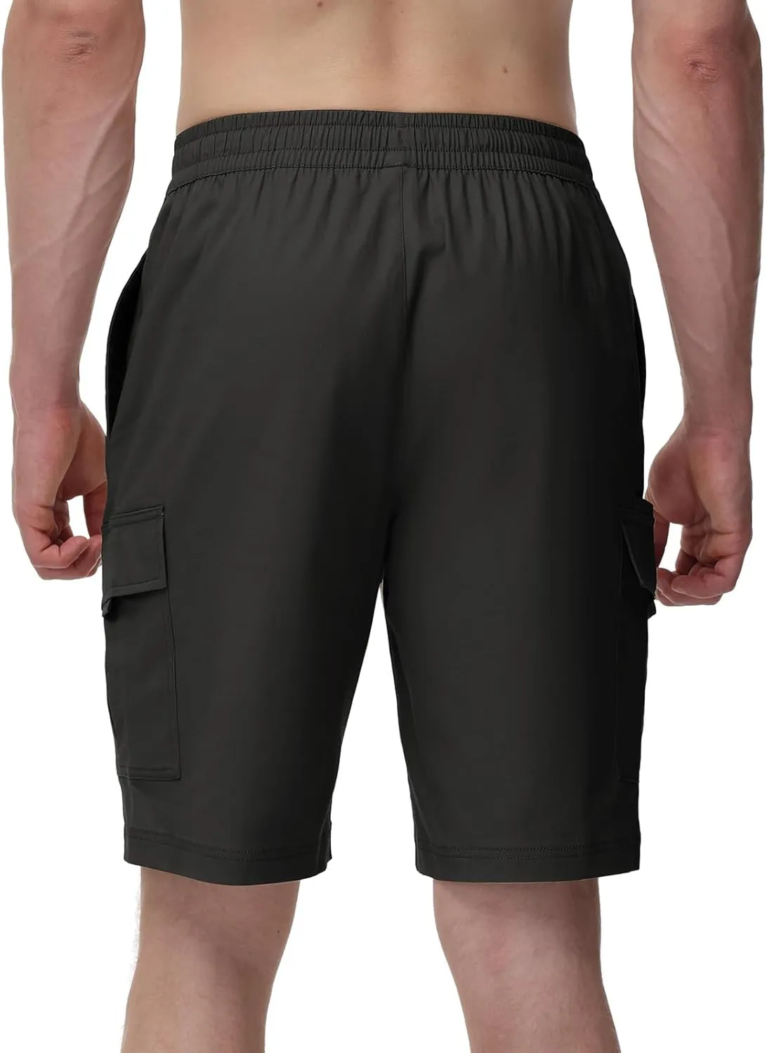 TBMPOY Men's Cargo Shorts Casual Work Cotton Drawstring Elastic Waist Stretch Summer Short for Men with 5 Pockets
