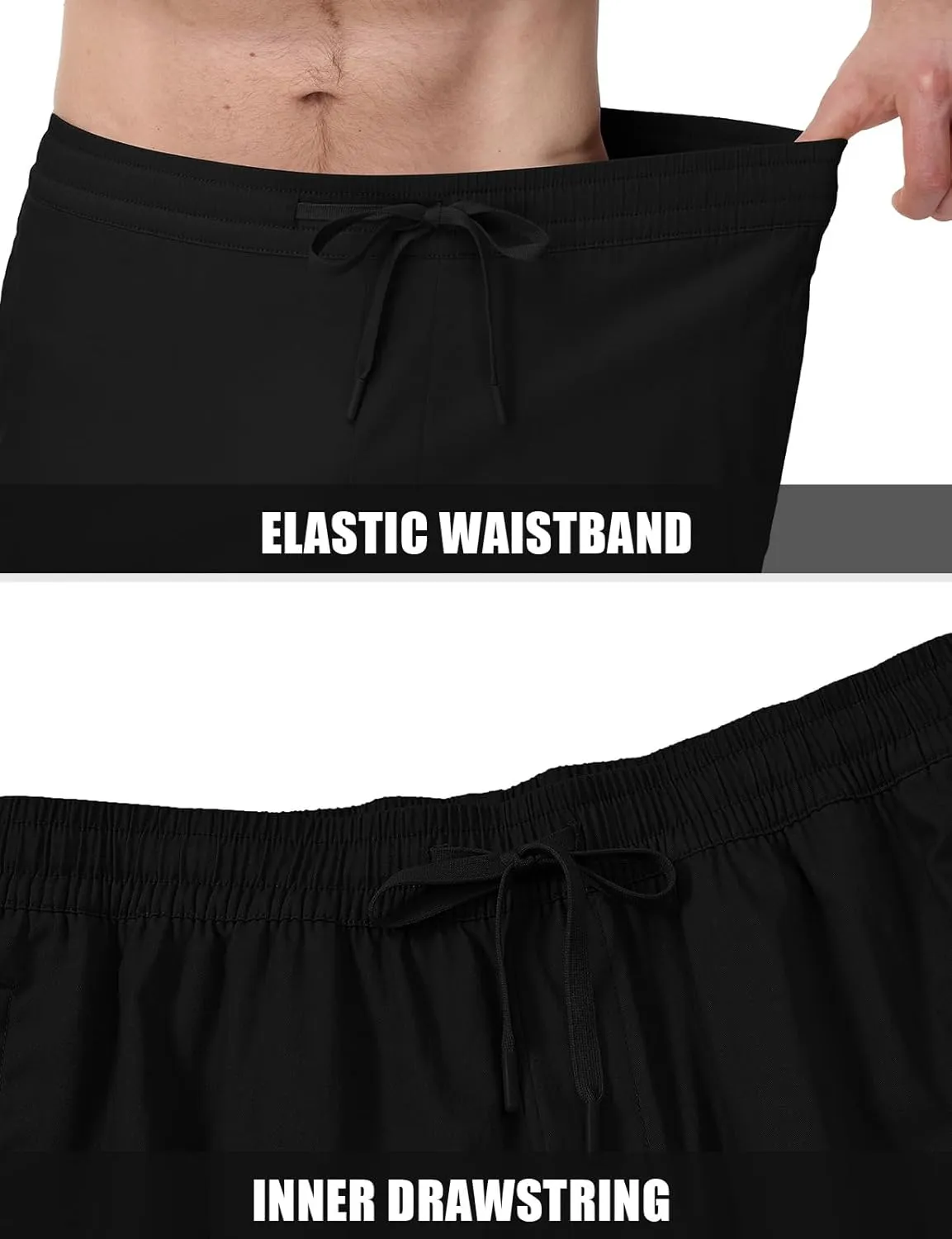 TBMPOY Men's Cargo Shorts Casual Work Cotton Drawstring Elastic Waist Stretch Summer Short for Men with 5 Pockets
