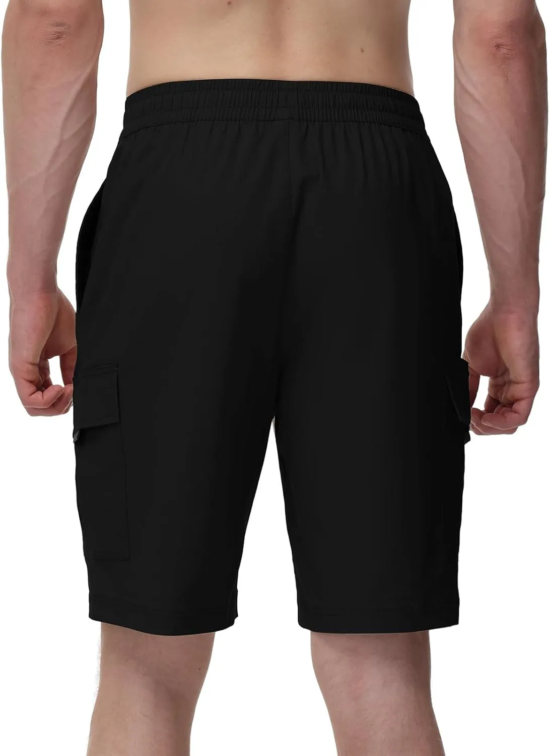 TBMPOY Men's Cargo Shorts Casual Work Cotton Drawstring Elastic Waist Stretch Summer Short for Men with 5 Pockets
