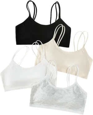Teen Girls' Training Bra Seamless Cotton Cami Wireless Bras Elastic