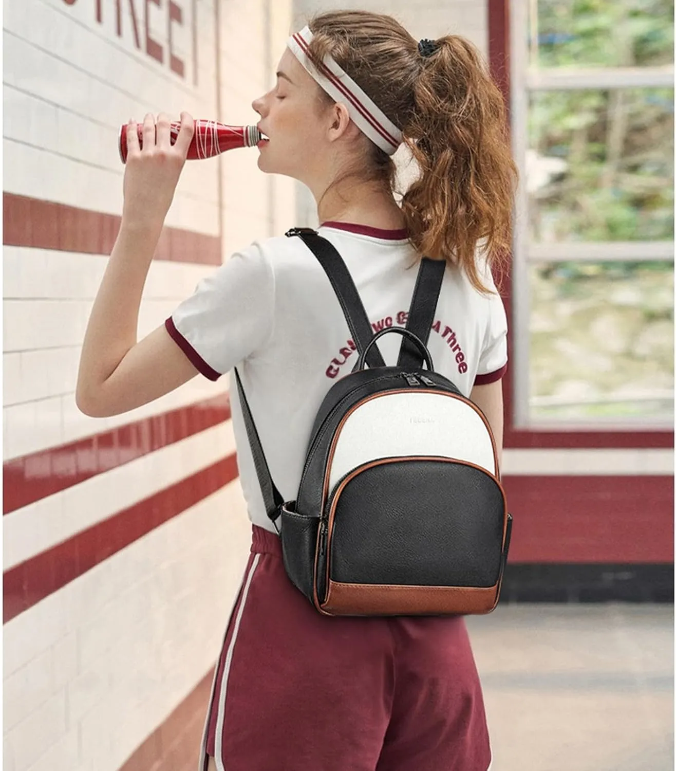 Telena Small Backpack Purse for Women Girls Cute Mini Leather Backpack Travel Shoulder Bags