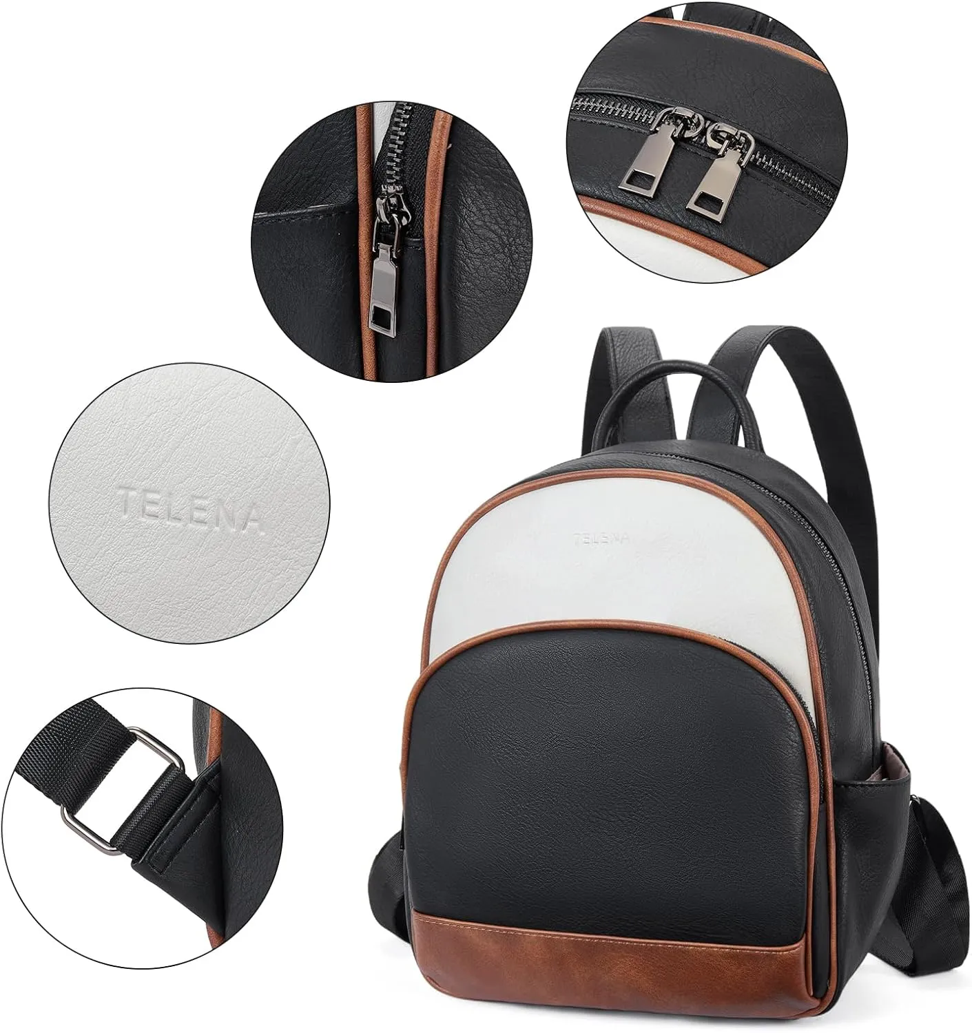 Telena Small Backpack Purse for Women Girls Cute Mini Leather Backpack Travel Shoulder Bags