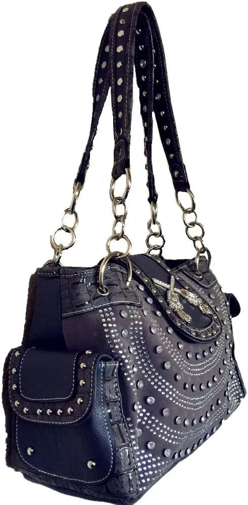 Texas West Women's Premium Buckle 3D Pistols Shoulder Handbag in 6 colors