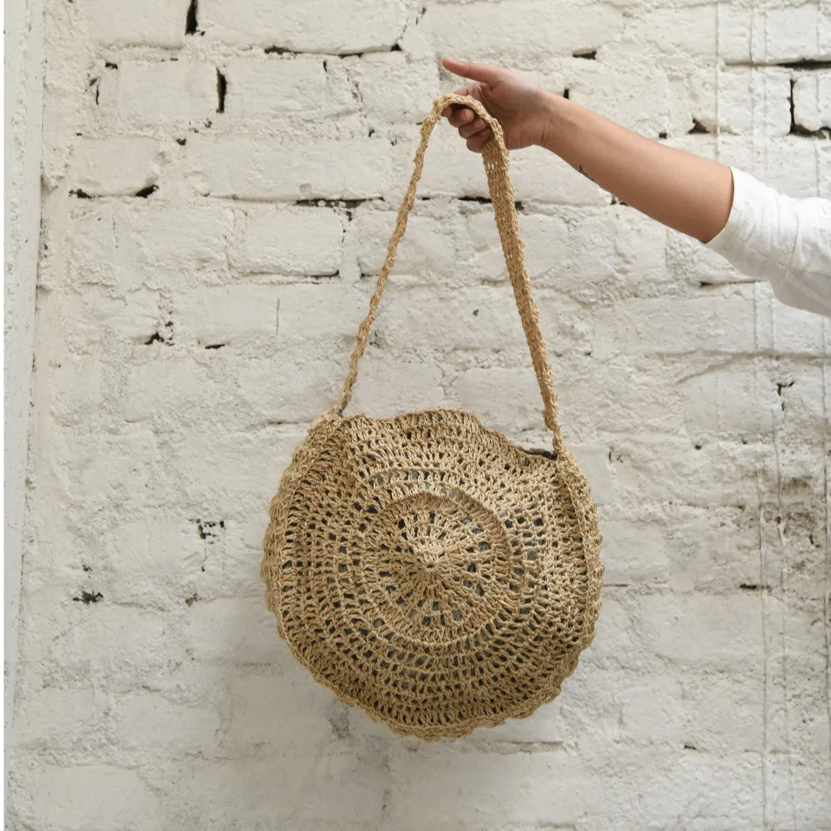 The Dinkum Sling Bag | Hand-Crafted & Crochet Work | Jute Yarn | Brown