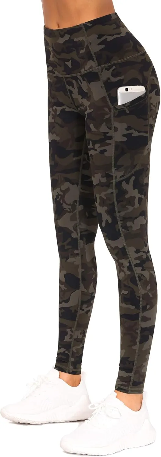 THE GYM PEOPLE Thick High Waist Yoga Pants with Pockets, Tummy Control Workout Running Yoga Leggings for Women