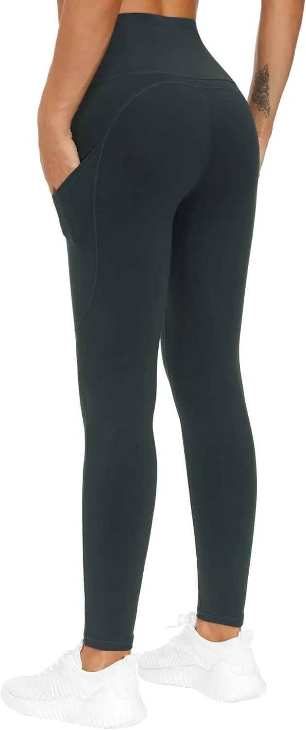 THE GYM PEOPLE Thick High Waist Yoga Pants with Pockets, Tummy Control Workout Running Yoga Leggings for Women