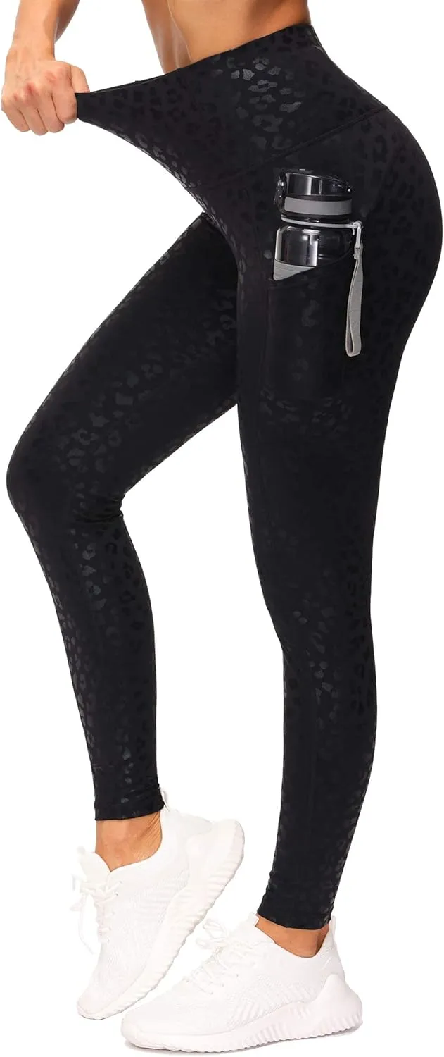 THE GYM PEOPLE Thick High Waist Yoga Pants with Pockets, Tummy Control Workout Running Yoga Leggings for Women