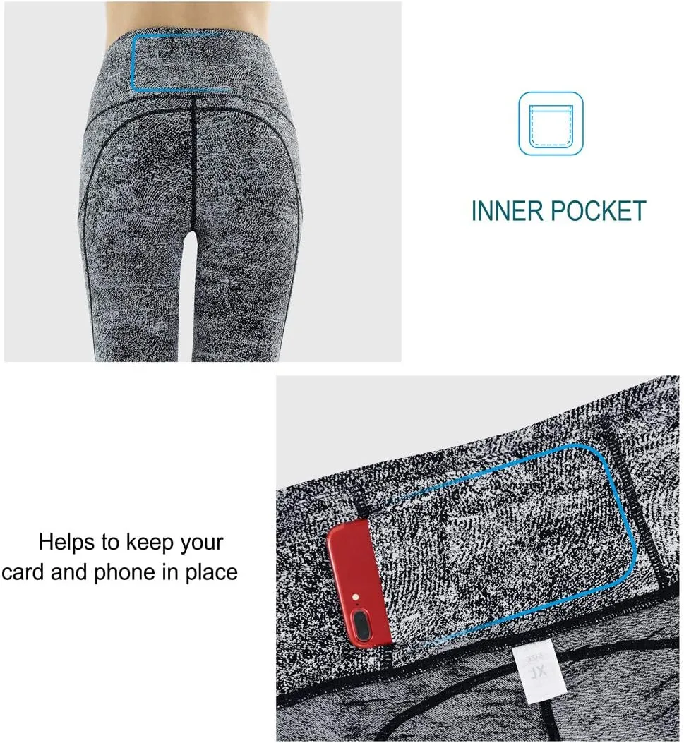 THE GYM PEOPLE Womens' Yoga Pants High Waist with Pocket Tummy Control