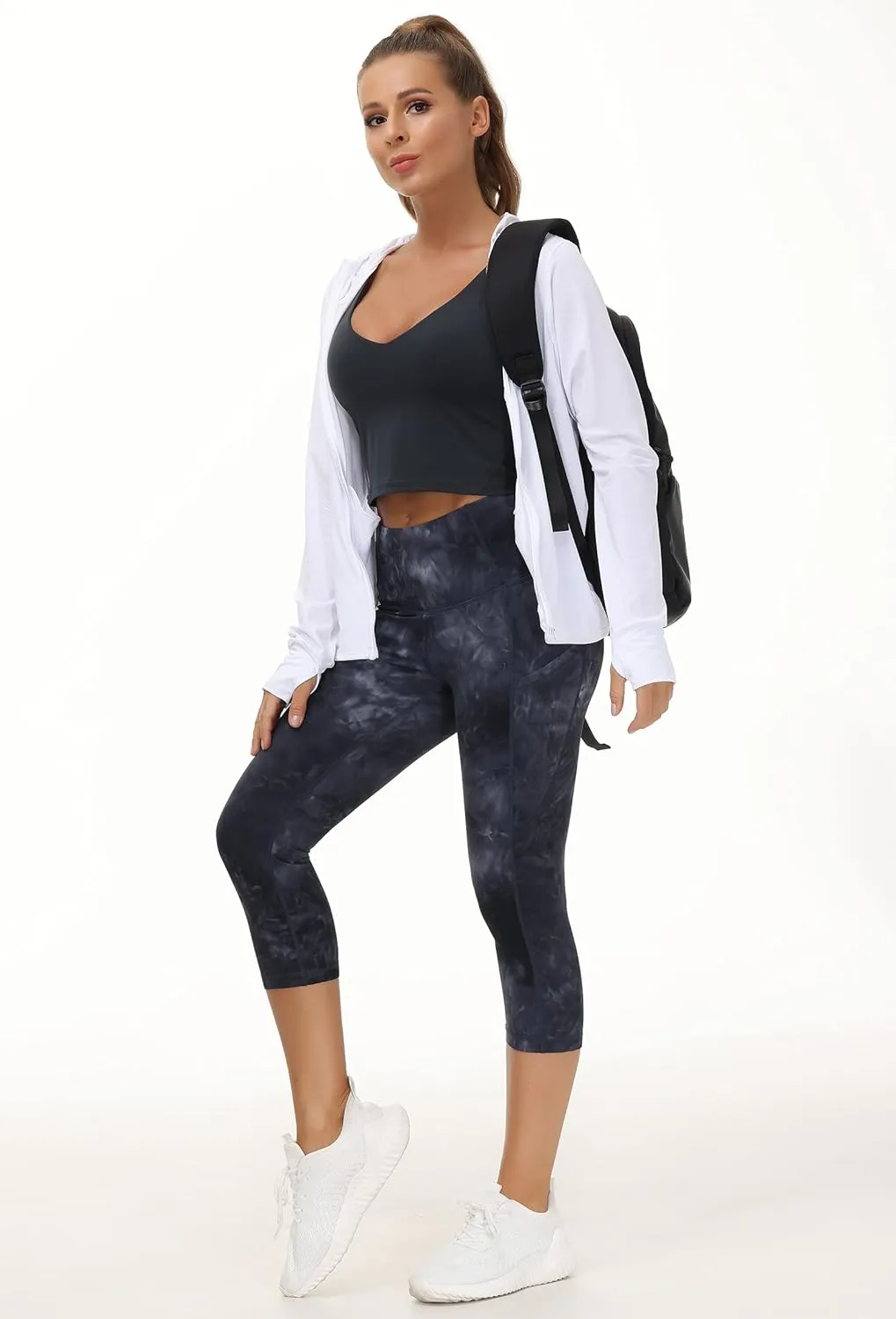 THE GYM PEOPLE Womens' Yoga Pants High Waist with Pocket Tummy Control