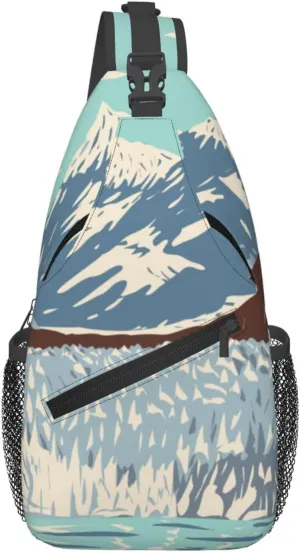 The Lake Under The Snowy Mountains Crossbody Bags For Women Men Chest Backpack Gym Shoulder Bag Travel Outdoor Sports Casual Crossbody Bags