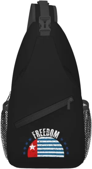 The Morning Star Flag And Freedom Crossbody Bags For Women Men Chest Backpack Gym Shoulder Bag Travel Outdoor Sports Casual Crossbody Bags