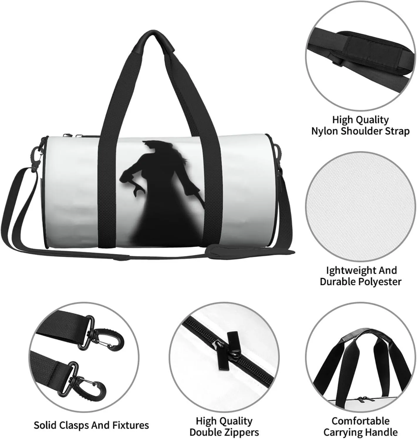 The Shadow of Woman Silhouette Travel Duffle Bag for Men Women Sport Gym Bag Foldable Weekender Bag Carry on Overnight Bag for Travel Swimming Basketball