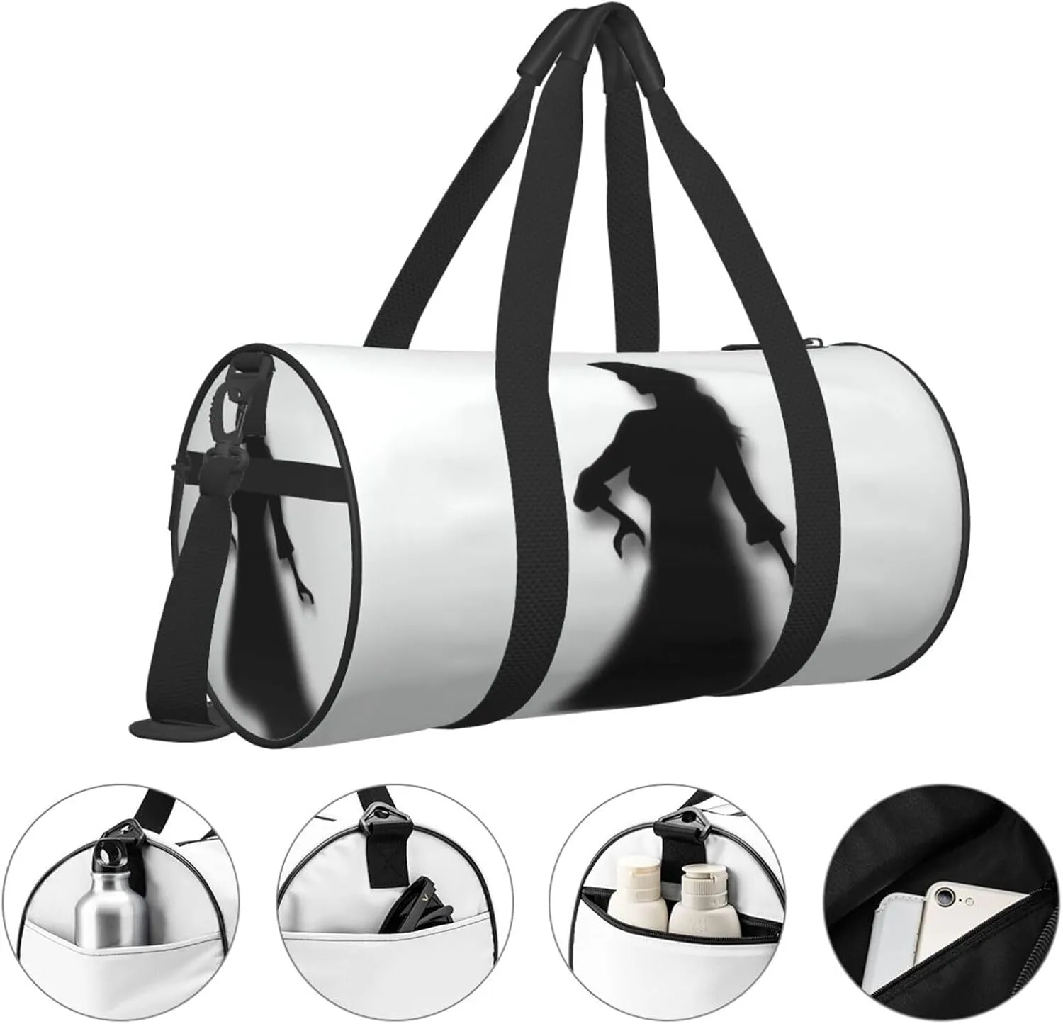 The Shadow of Woman Silhouette Travel Duffle Bag for Men Women Sport Gym Bag Foldable Weekender Bag Carry on Overnight Bag for Travel Swimming Basketball