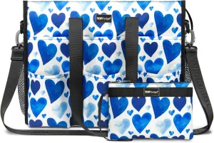 TOPDesign Utility Water Resistant Tote Bag with 22 Pockets, Top Zipper Closure & Thick Bottom Support, for Working Women