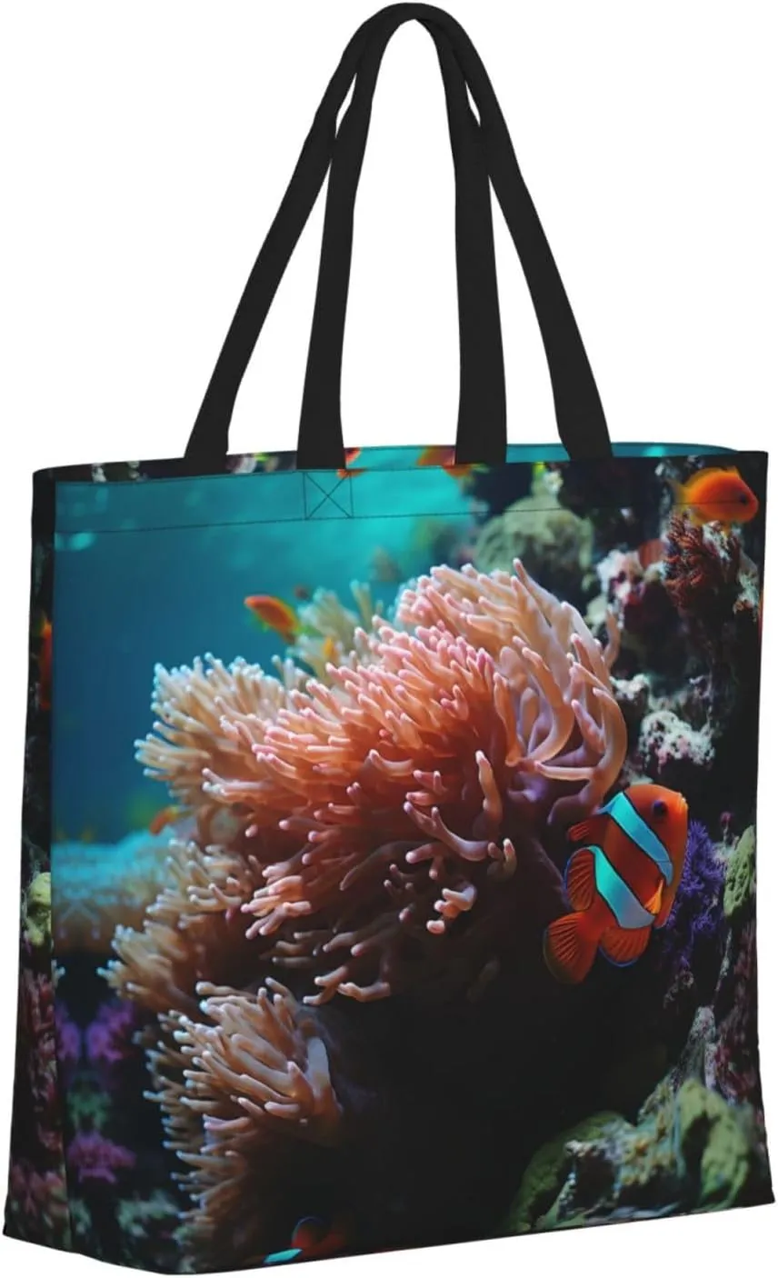 Tote Bag for Women Grocery Bag Reusable Shopping Bag Cupcake Handbag Foldable Shoulder Bag