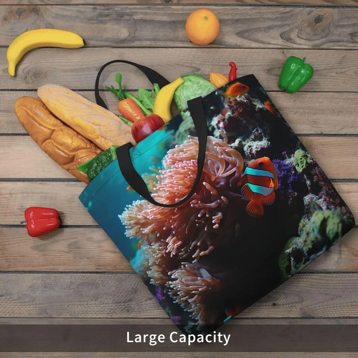 Tote Bag for Women Grocery Bag Reusable Shopping Bag Cupcake Handbag Foldable Shoulder Bag