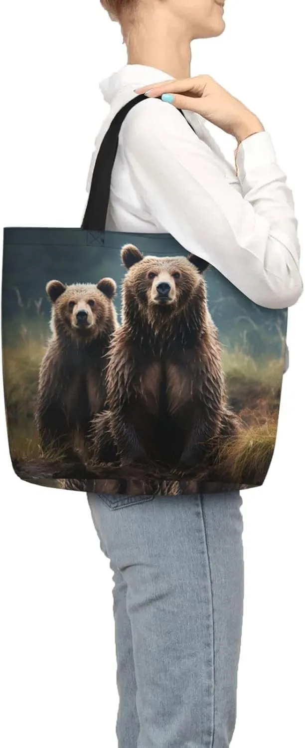 Tote Bag for Women Grocery Bag Reusable Shopping Bag Fall Foliage Pug Dog Handbag Foldable Shoulder Bag