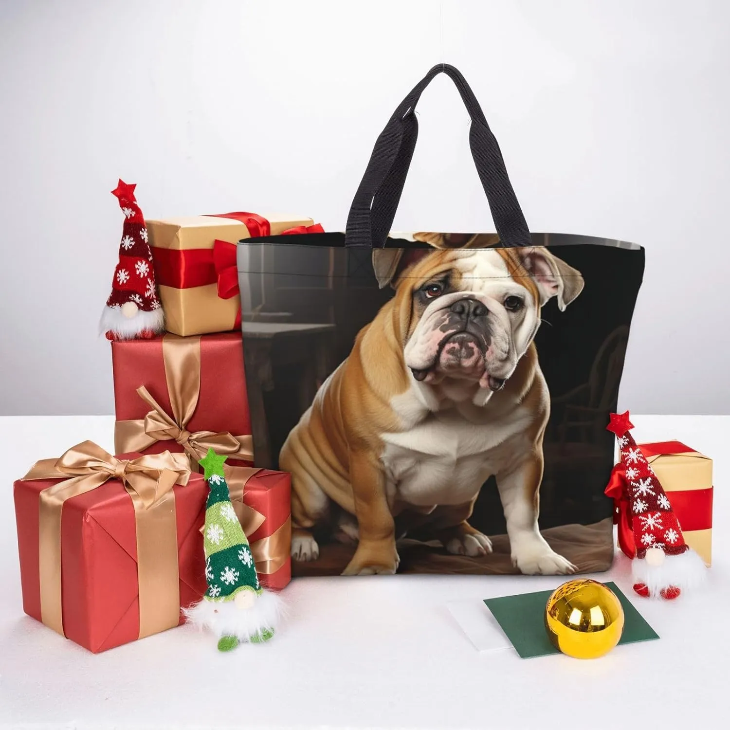 Tote Bag for Women Grocery Bag Reusable Shopping Bag Fall Foliage Pug Dog Handbag Foldable Shoulder Bag