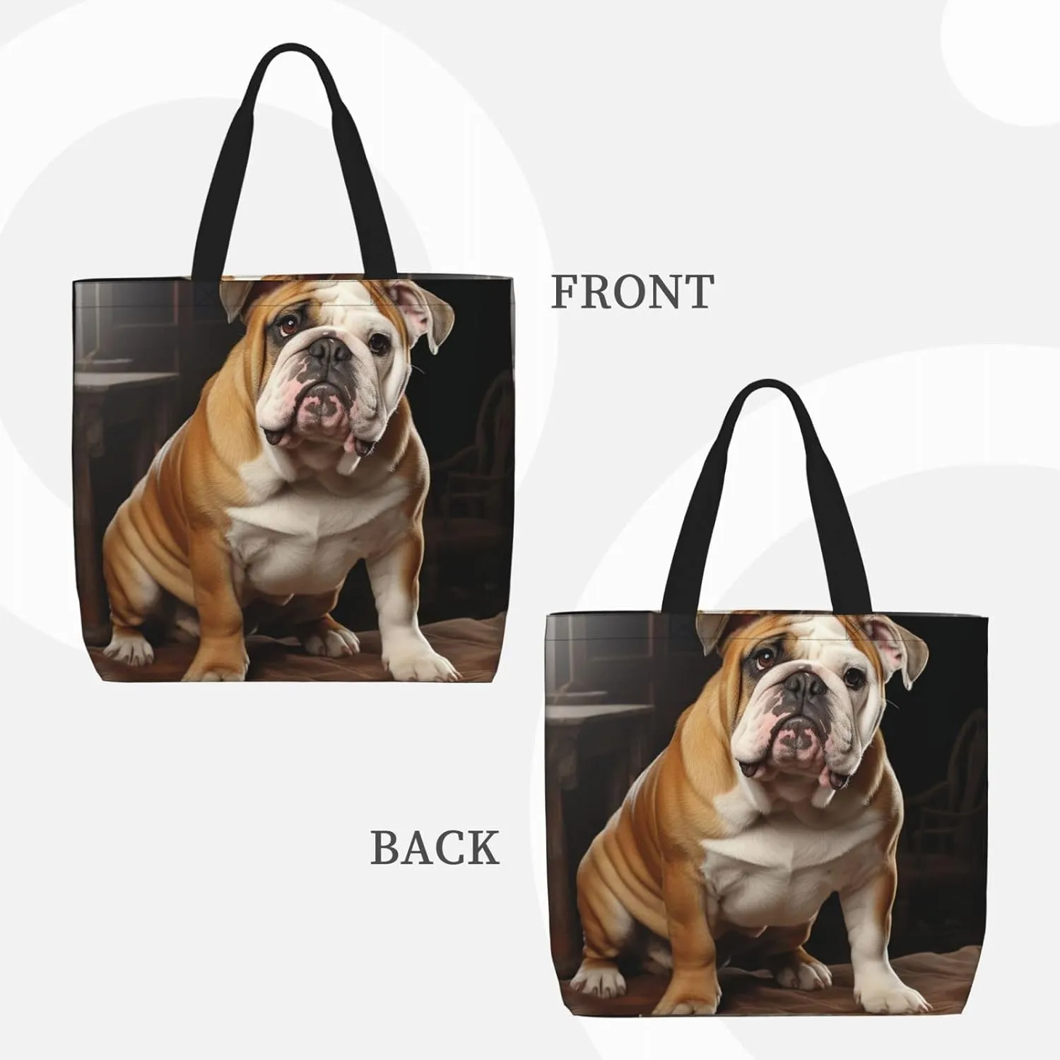 Tote Bag for Women Grocery Bag Reusable Shopping Bag Fall Foliage Pug Dog Handbag Foldable Shoulder Bag